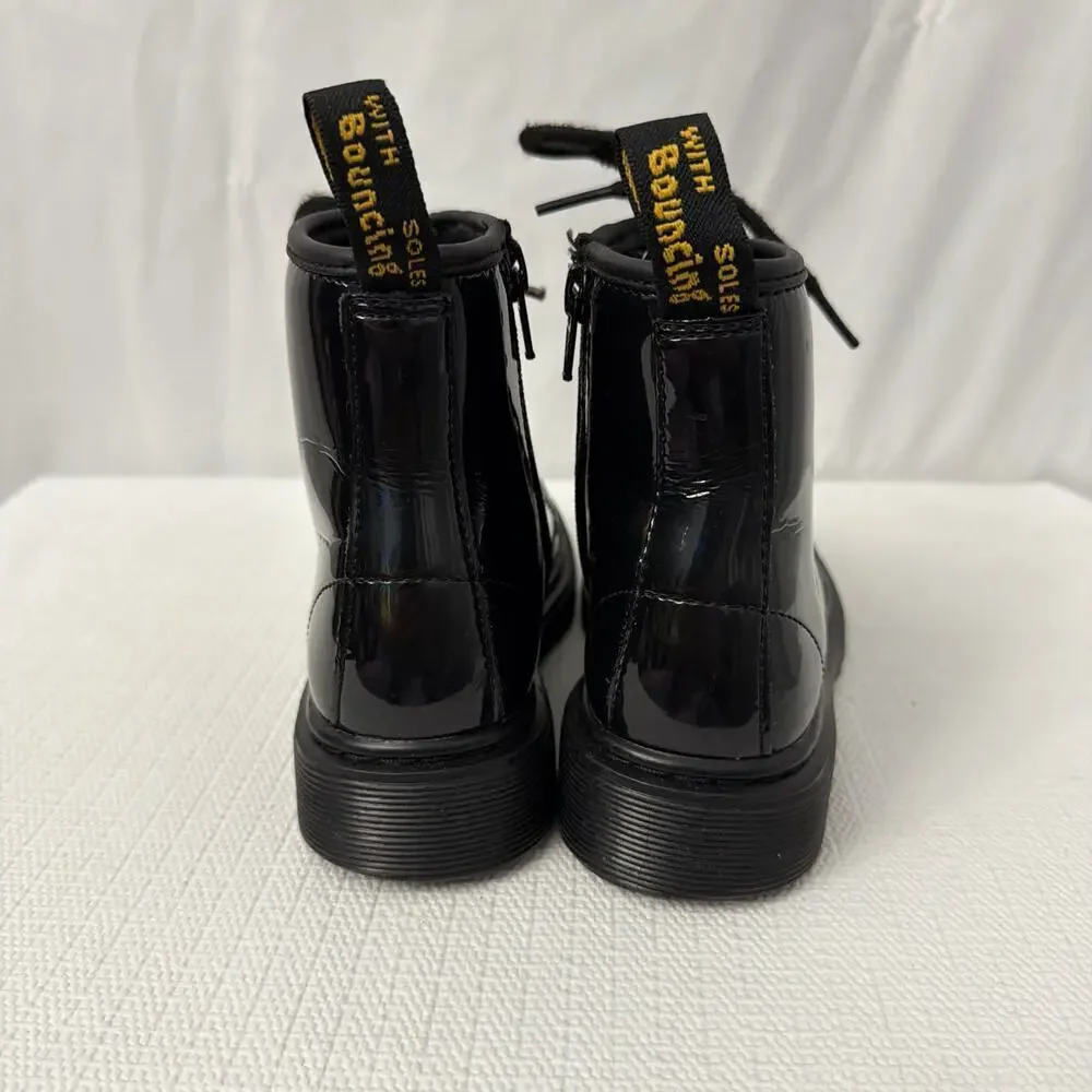 Dr Martens Boots Girls Size 13 Black Patent Leather Zipper Kids 1460 J Youth